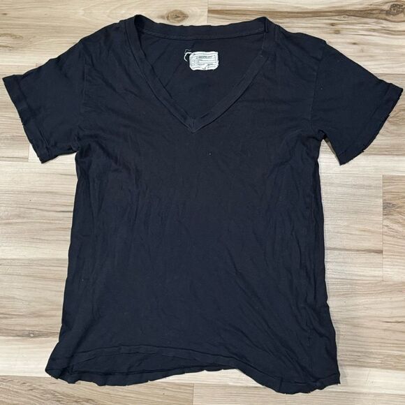 Current/Elliott Black Distressed Short Sleeve Tee Shirt Women’s XS - Picture 1 of 2